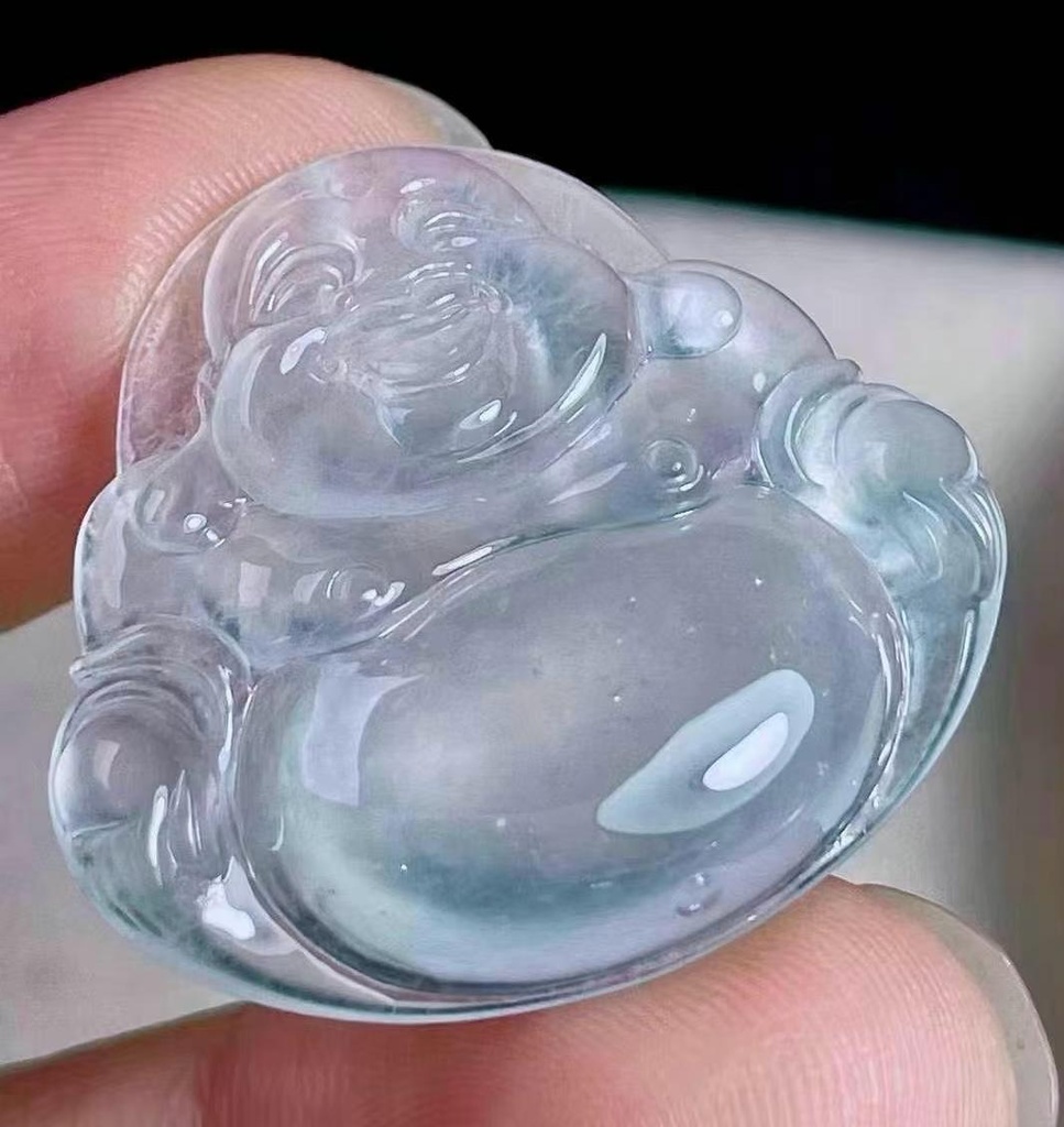 翡翠冰种佛公吊坠